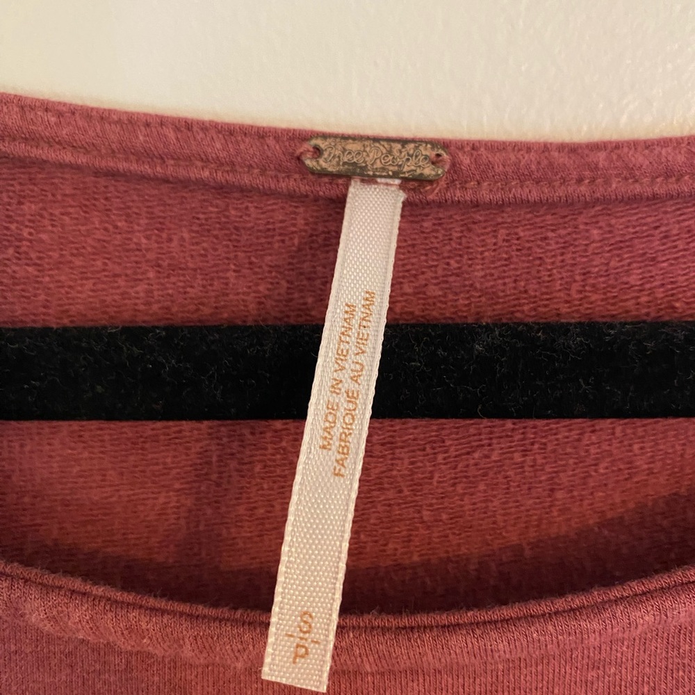 Free People Mauve Drop Waist Ruffle Hem Short Sleeve
Sweatshirt Dress - Picture 4 of 5